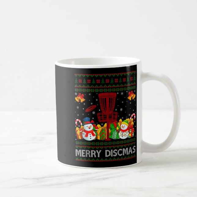 Merry Discmas Ugly Xmas Sweaters Funny Disc Golf C Kaffeetasse (Rechts)