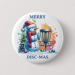 Merry Disk-mas Disk Golf Christmas Button