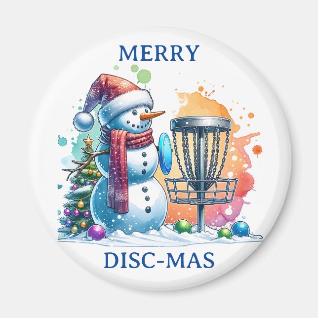 Merry Disk-mas | Disk Golf Christmas Magnet (Vorne)