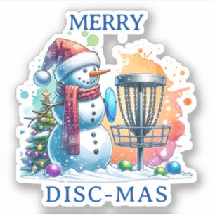 Merry Disk-mas Disk Golf Personalisierte Weihnac Aufkleber