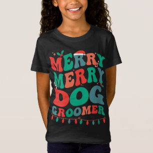 Merry Dog Groomer Weihnachtshund Grooming Xmas Tei T-Shirt