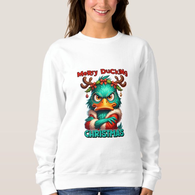 Merry Ducking Christmas Sweatshirt (Vorderseite)