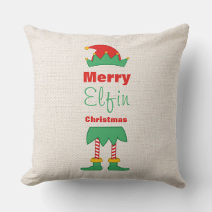 Merry Elfin Weihnachtself gestreift Socken Kissen