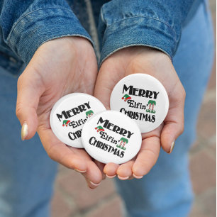 Merry Elfin's Weihnachten Button