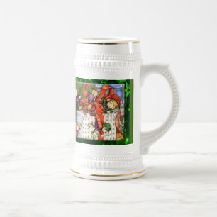 Merry Elves Wrapping Present Stein Bierglas