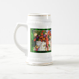 Merry Elves Wrapping Present Stein Bierglas