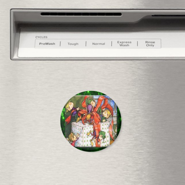 Merry Elves Wrapping Pressure Button Magnet (In Situ (Geschirrspüler))