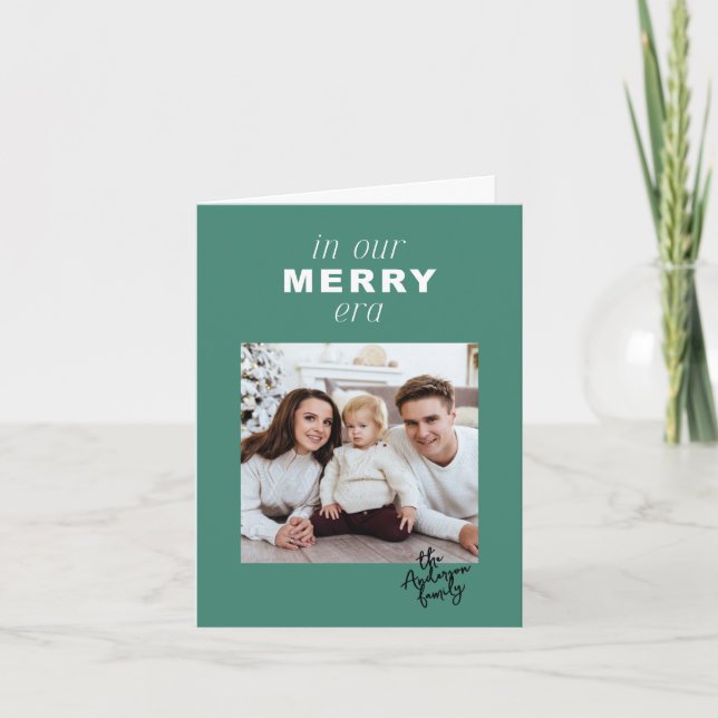 Merry Era Bright Funny One Foto Grün Weihnachten (Vorderseite)