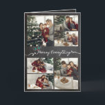 Merry Everything Chalkboard Mistletouren Weihnacht Feiertagskarte<br><div class="desc">Rustikale 'Merry Everything' Chalkboard Mistletoes Weihnachten / Feiertag 6 Foto Collage Card. Moderne Urlaubskarte / Weihnachtsfotokarte mit 8 separaten Fotos mit Vorder-, Innen- und Rückseite. Der Hintergrund kann in die Farbe Ihrer Wahl geändert werden. Der meiste Text ist bearbeitbar. Entworfen / Original-Kunstwerk von fat*fa*tin. Einfach mit eigener Textnachricht, Name, Foto...</div>