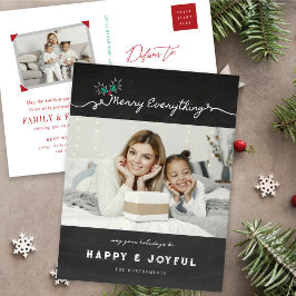 Merry Everything Chalkboard Mistletouren Weihnacht Feiertagspostkarte
