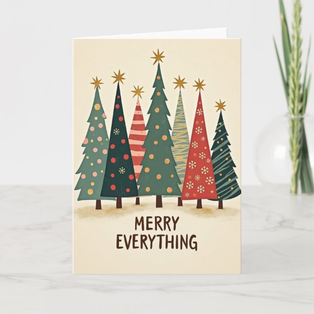 Merry Everything Christmas Trees Card Karte (Vorderseite)