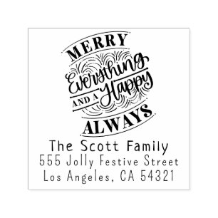 Merry Everything Family Name Rücksendeadresse Permastempel