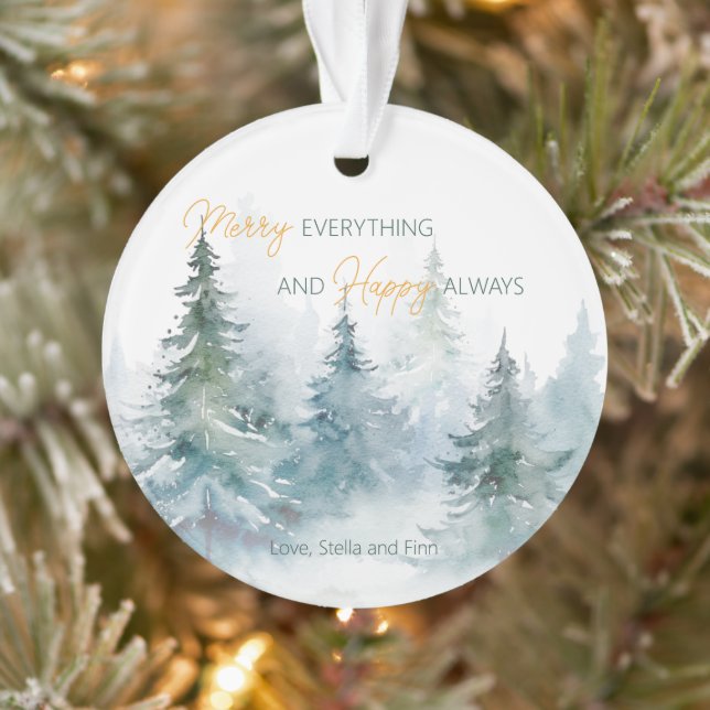 Merry Everything Happy Always Winter Trees Acrylic (Arbre)