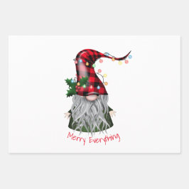 Merry Everything Holiday Gnome Geschenkpapier Set