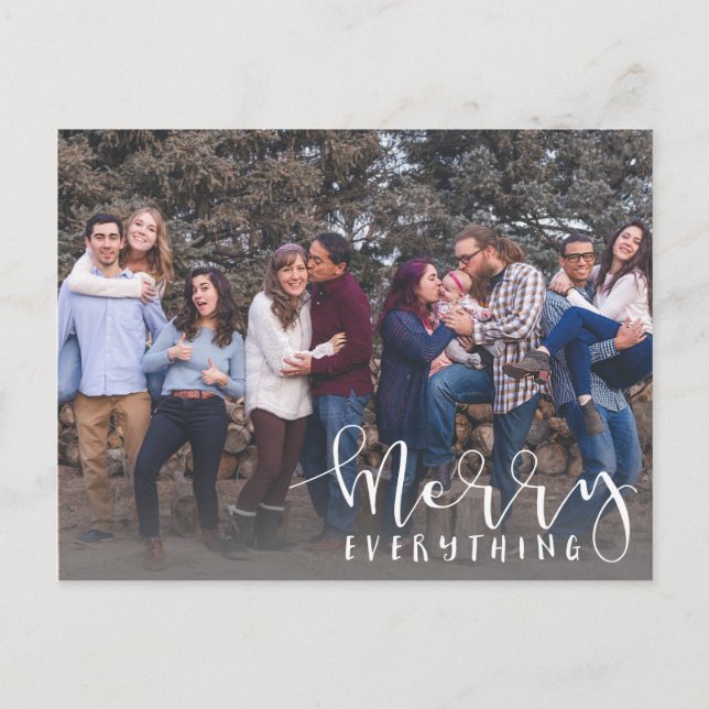 Merry Everything II Full Foto Urlaubspoliday Card Postkarte (Vorderseite)