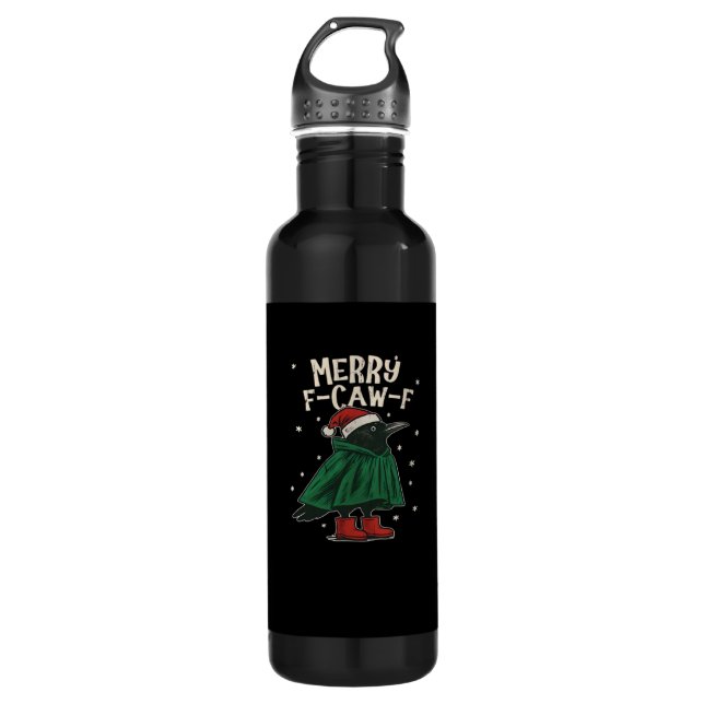 Merry F-Caw-F Edelstahlflasche (Vorderseite)