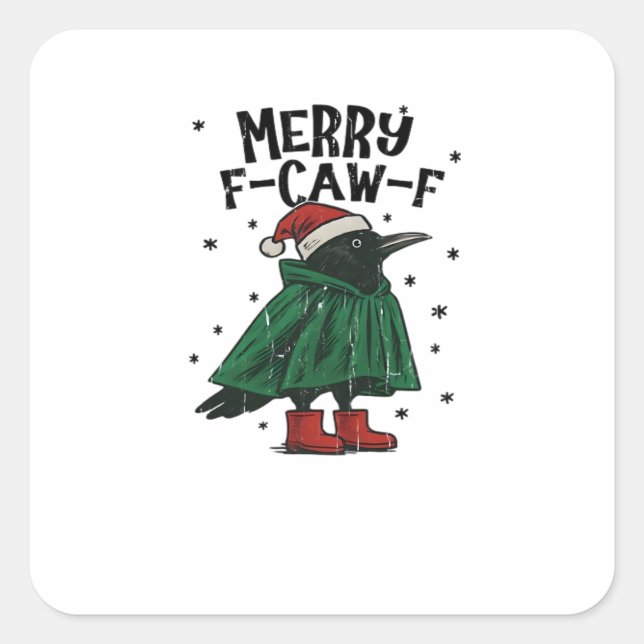 Merry F-Caw-F Essential Minimal Clean Quadratischer Aufkleber (Vorderseite)