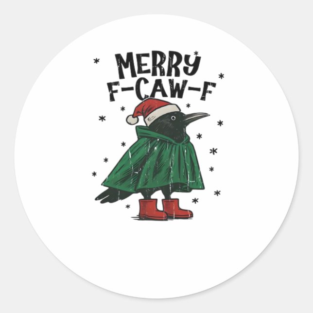 Merry F-Caw-F Essential Minimal Clean Runder Aufkleber (Vorderseite)