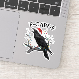 Merry F-Caw-F Funny Christmas Black Crow F Caw F Aufkleber