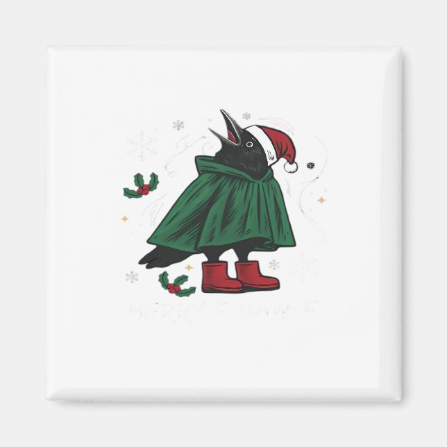 Merry F Caw F Funny Graphic Style Magnet (Vorne)