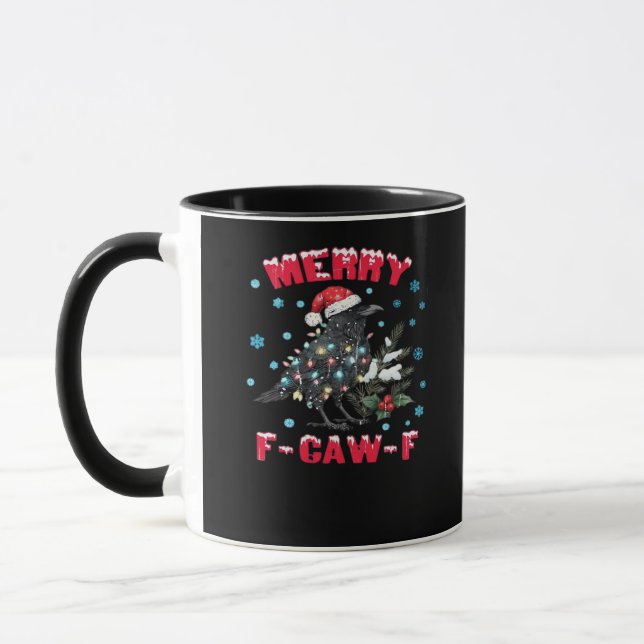 Merry F-Caw-F Funny & Vintage Design Tasse (Links)