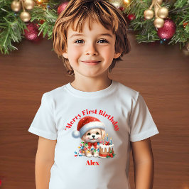 Merry First Birthday Weihnachtsgeschenk Baby T-shirt
