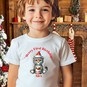 Merry First Birthday Weihnachtsgeschenk Baby T-shirt