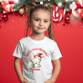 Merry First Birthday Weihnachtsgeschenk Baby T-shirt