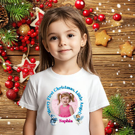 Merry First Christmas Little Angel Foto Gift Baby T-shirt