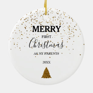 Merry First Christmas Parents Baby Foto Keramik Ornament