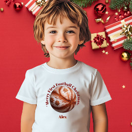 Merry First Football Christmas Baby Geschenk Baby T-shirt