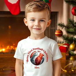 Merry First Football Christmas Baby Geschenk Baby T-shirt