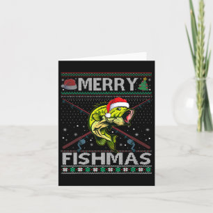 Merry Fishmas B Fischfang Weihnachten hässlich Sch Karte