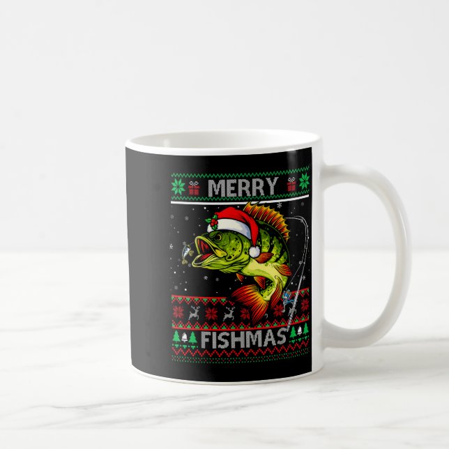Merry Fishmas B Fish Fishing Christmas Ugly Xmas  Kaffeetasse (Rechts)