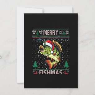 Merry Fishmas Bass Fish Weihnachtsfest Ugly Swe Einladung