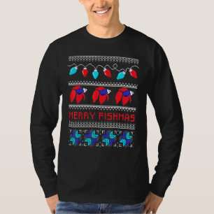 Merry Fishmas Betta Fish Ugly Xmas T-Shirt