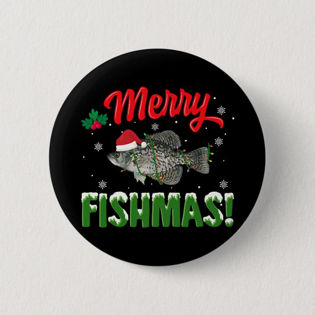 Merry Fishmas Christmas Fish lover Button (Vorderseite)