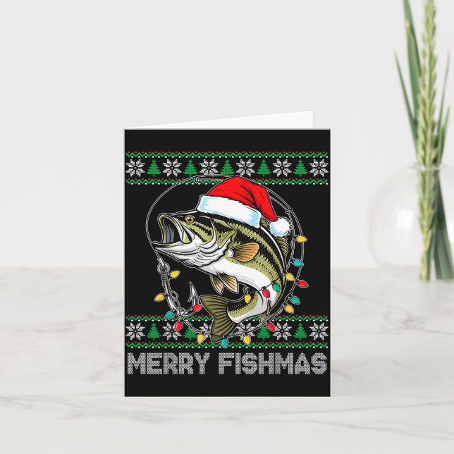 Merry Fishmas Funny B Fishing Christmas For Women  Karte (Vorderseite)