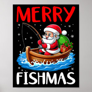 Merry Fishmas Funny Christmas Weihnachten Weihnach Poster
