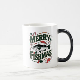 Merry Fishmas Funny Fishing Weihnachtsdesign Verwandlungstasse