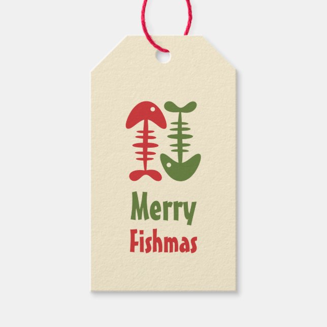 Merry Fishmas Funny Niedlich Retro Weihnachtsgebäc Geschenkanhänger (Vorderseite)