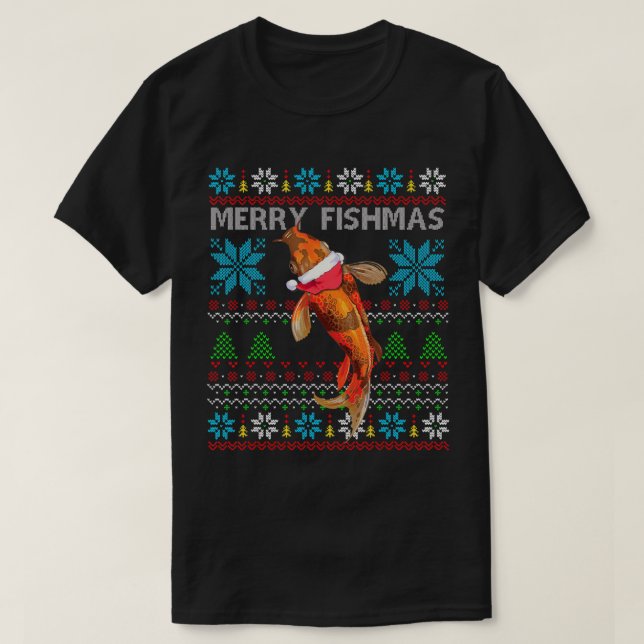 Merry Fishmas Noël Japonais Koi Fish T-shirt (Design devant)