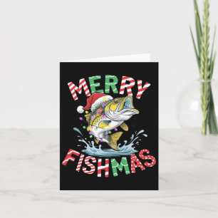 Merry Fishmas Santa Fishing Funny Fisherman Christ Karte