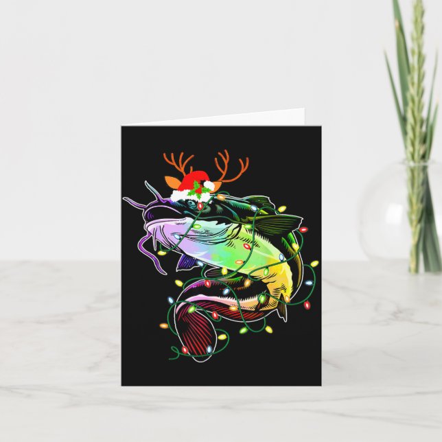 Merry Fishmas Santa Fishing Lovers Funny Fisherman Karte (Vorderseite)
