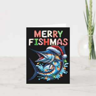 Merry Fishmas Santa Fishing Lovers Funny Fisherman Karte