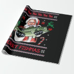 Merry Fishmas Santa Fishing Ugly Christmas Sweater Geschenkpapier<br><div class="desc">Merry Fishmas Weihnachtsangeln Ugge Weihnachts-Sweatstil</div>