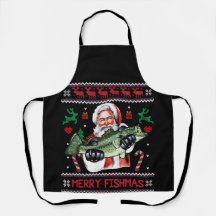 Merry Fishmas Santa Fishing Ugly Christmas Sweater
