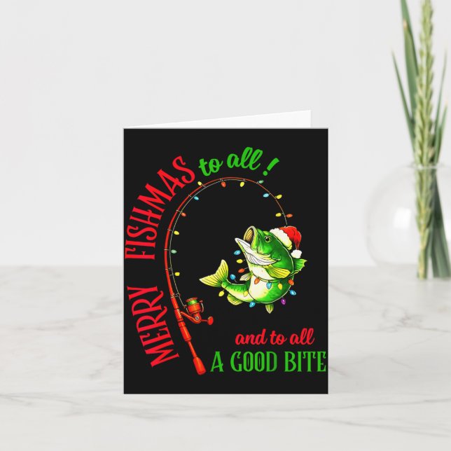 Merry Fishmas To All Fishing Fisherman's Funny Chr Karte (Vorderseite)