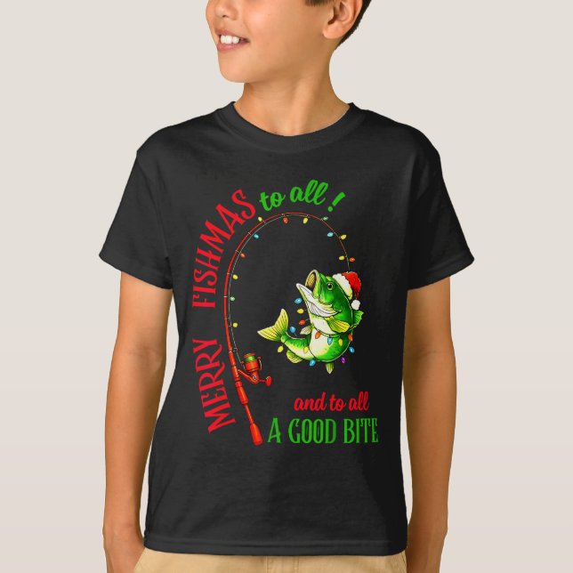 Merry Fishmas To All Fishing Fisherman's Funny Chr T-Shirt (Vorderseite)