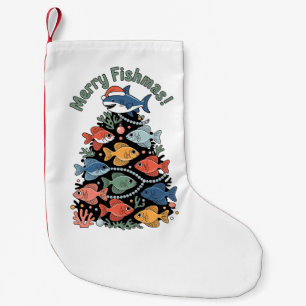 Merry Fishmas Weihnachtsbaum Fish Funny Fishing Kleiner Weihnachtsstrumpf